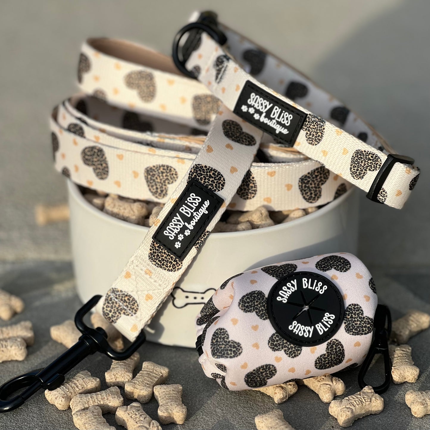 Wild at Heart Dog Collar and Leash Set